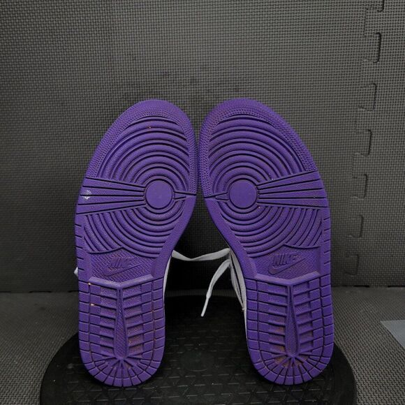 Jordan 1 Retro High Shoes Womens Sz 7.5 White Purple Sneakers - Picture 7 of 8